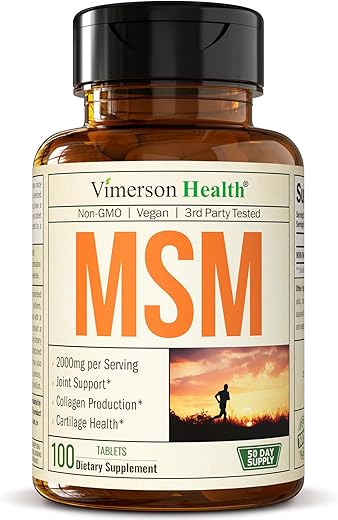 Vimerson Health - MSM 2000mg – Suporte Articular para Cartilagem | Suplemento de Alta Potência | Marca em Destaque