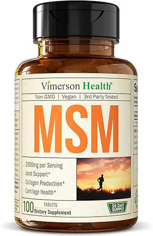 Vimerson Health - MSM 2000mg – Suporte Articular para Cartilagem | Suplemento de Alta Potência | Marca em Destaque