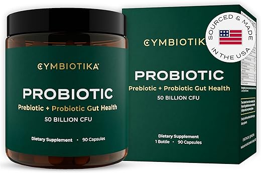 Suplemento de Saúde Intestinal Probiótico e Prebiótico para Mulheres - CYMBIOTIKA