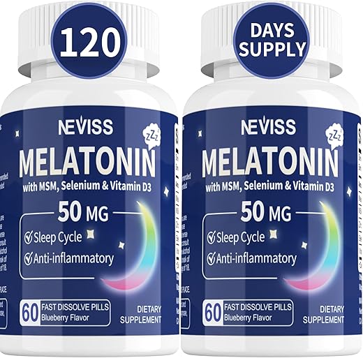 NEVISS - Melatonina 50 mg para Adultos – Dissolução Rápida