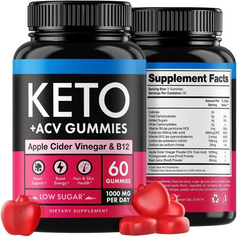 Beilancy - Keto ACV Gummies – Emagrecimento Avançado – Gomas de ACV Keto saborosas e com baixo teor de açúcar para emagrecimento, digestão, limpeza, sem glúten, sem transgênicos