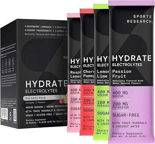 Hydrate – Pó de Eletrólitos em Pacotes Sem Açúcar – Hidratação Esportiva - Sports Research