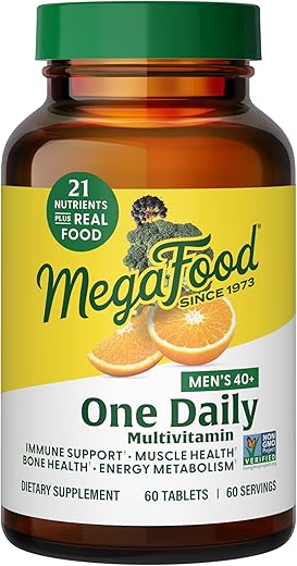 Multivitamínico Diário para Homens Acima de 40 anos, com Vitaminas B, D e Zinco, 60 comprimidos (60 porções) - MegaFood