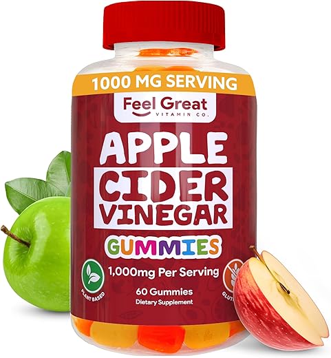 The Feel Great Vitamin Company - Feel Great Vitamin Co. Gomas de Vinagre de Maçã | Com a Mãe | Suporte Digestivo Antioxidante Natural para uma Absorção Nutricional Saudável