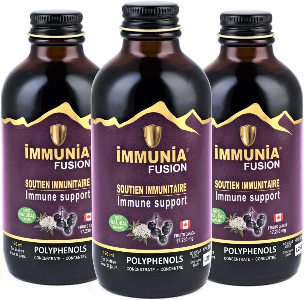Fusion – Reforço Imunológico Poderoso com Sabugueiro, Flor de Sabugueiro e Frutas Ricas em Antioxidantes. Concentrado em Polifenóis. Feito com Ingredientes Canadenses - Immunia