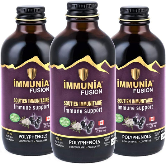Fusion – Reforço Imunológico Poderoso com Sabugueiro, Flor de Sabugueiro e Frutas Ricas em Antioxidantes. Concentrado em Polifenóis. Feito com Ingredientes Canadenses - Immunia