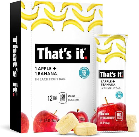 That's it. - Barra de Frutas 100% Natural de Maçãs e Bananas da That’s It Nutrition, Paleo para Crianças – 50g