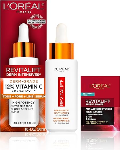 L'Oreal Paris - L’Oreal Paris Revitalift Serum Vitamina C Pura 12%, Vitamina E, Ácido Salicílico, Iluminador 30ml Amostra Hidratante