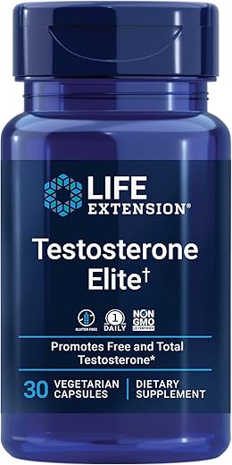 Suplemento Life Extension Testosterone Elite – Suporte à Produção de Testosterona para Homens – com Luteolina, Extrato de Romã e Semente de Cacau – Livre de Glúten, Não-OGM, Vegetariano