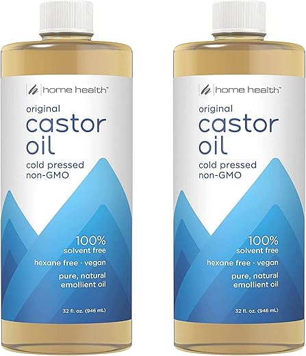 Óleo de Rícino Home Health – 946 ml, Kit com 2 – Óleo Condicionante para Corpo e Pele
