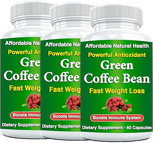 Kaxilu - Extrato de Café Verde Puro em Cápsulas, 50% Ácido Clorogênico, 10.000 mg de Força, 180 Cápsulas, 6 Meses de Fornecimento, Livre de Transgênicos e Glúten, Tradicional