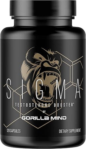 Sigma Testosterone Booster – Tongkat Ali e Extrato de Fadogia Agrestis para Aumentar os Níveis de Testosterona (120 Cápsulas) - Gorilla Mind