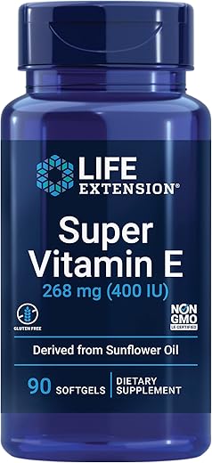 Life Extension - Vitamina E Super Life Extension 268 mg – Para Coração, Cérebro | Marca: