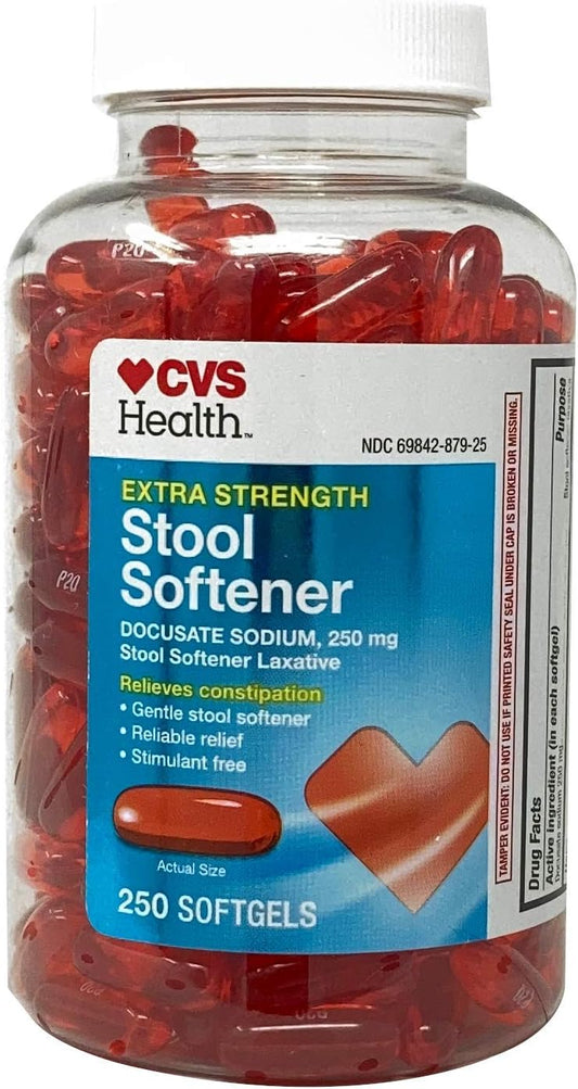 CVS Health - CVS Docusate Sodium Softgels 250 mg – 250 Unidades | Amolecedor de Fezes Extra Forte