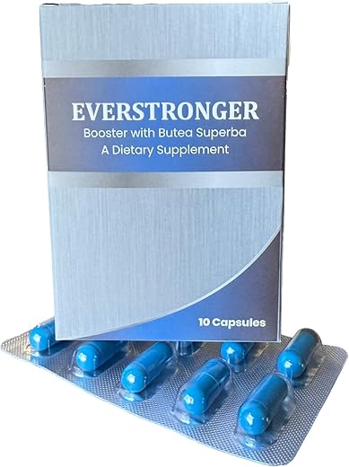 EVERSTRONGER - Suplemento Vitalidade Masculina com Butea Superba – Aumenta Energia, Força e Resistência – 10-Pack