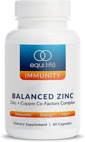 Equilife - EquiLife – Suplemento Equilibrado de Zinco, Suporte Imunológico, Rico em Antioxidantes, Suplemento de Zinco Cobre, Fonte de Vitamina C