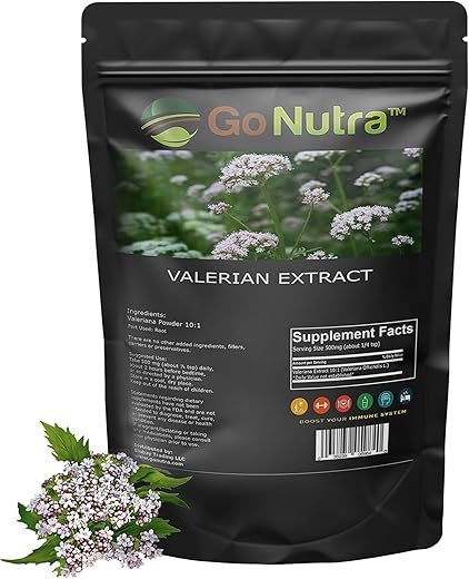 Extrato de Raiz de Valeriana em Pó 10:1 Extra Forte 227 g. Extrato de Valeriana Suplemento Herbal - Go Nutra