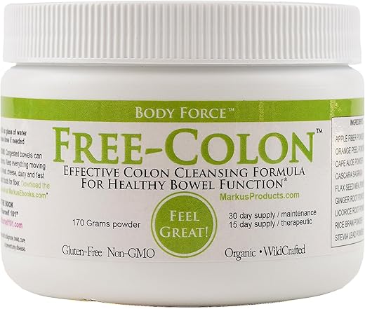 Body Force - Fórmula em Pó para o Cólon Markus – Limpeza Completa do Cólon – Rica em Fibras para Absorção de Toxinas – Aloe, Gengibre, Flavonoides Cítricos – 100g
