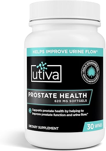 Szio+ - Utiva – Suplemento Natural para Saúde da Próstata e Fluxo Urinário – Fórmula com Beta-Sitosterol e Saw Palmetto – Fabricado no Canadá, 30 Softgels