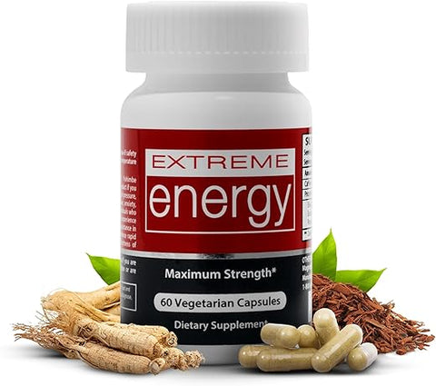 Herbal Nitro - Extreme Energy – Pílulas de Energia Rápida e Duradoura que Reduzem a Fadiga – Suplemento Energético Natural para Mulheres