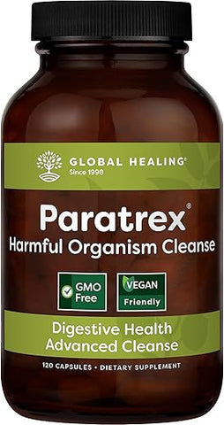 Global Healing Paratrex – 120 Cápsulas: Desintoxicação e Limpeza Intestinal
