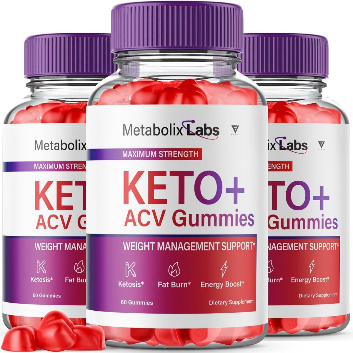 Fyvus - (3 Pacotes) Metabolix Labs Keto ACV Gummies – Suplemento Avançado para Perda de Peso, Metabolic Keto Plus ACV Vinagre de Maçã 1000MG Folate (180…)