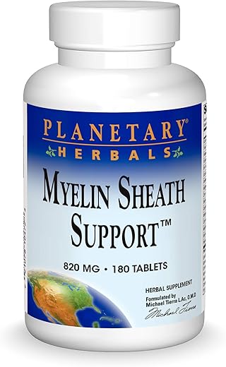 Myelin Sheath Support 820 mg – Suporte ao Sistema Nervoso Herbal-Nutriente, 180 Comprimidos - Planetary Herbals