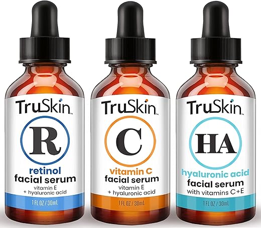 TruSkin Naturals - TruSkin Trio de Soro Facial – Ácido Hialurônico, Vitamina C | 30ml, 20g