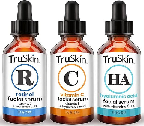 TruSkin Naturals - TruSkin Trio de Soro Facial – Ácido Hialurônico, Vitamina C | 30ml, 20g