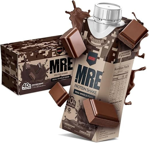 MRE Shake Pronto para Beber, Chocolate ao Leite – Proteína 40g sem Lactose Whey Free RTD Feita com Mistura de Proteínas de Alimentos Integrais Reais – Amigável ao Keto e Fácil de Digestar - REDCON1