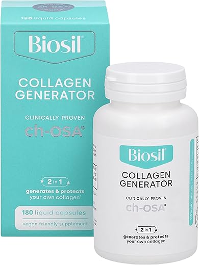 Gerador de Colágeno – 180 Cápsulas Líquidas – com Complexo Patenteado ch-OSA – Gera - Biosil
