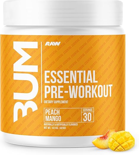 Nutrition – Fórmula Pré-Treino Essential Pre de Chris Bumstead, Pó Nutricional Esportivo | Homens | 300g - RAW