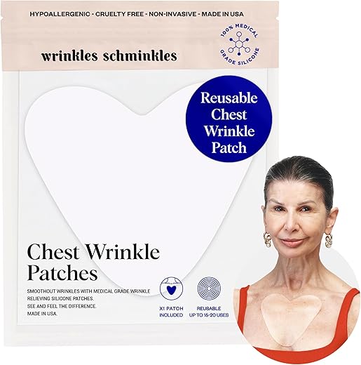 Patches de Silicone Reutilizáveis Wrinkles Schminkles para Rugas no Peito – Suaviza e Hidrata a Pele do Decote – 100% Eficaz