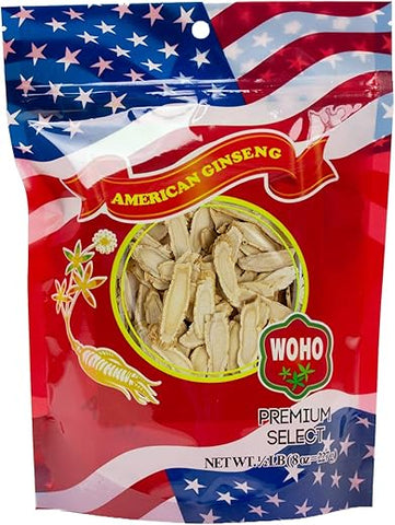 Woho - WOHO 126.8 – Fatia Média de Ginseng Americano em Embalagem de 8oz (227g)