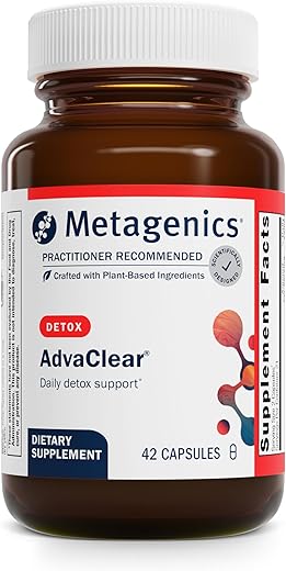 AdvaClear – Suporte Diário para Desintoxicação* – Suplementos Detox* – com Vitamina B12, Ácido Pantotênico – Marca Metagenics - Metagenics