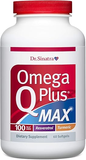 Omega Q Plus MAX – Suporte Avançado à Saúde Cardíaca e Envelhecimento Saudável com 100mg de CoQ10 e Cúrcuma (60 softgels | Fornecimento de 30 dias) - Dr. Sinatra