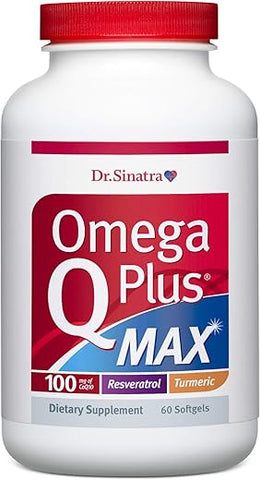 Omega Q Plus MAX – Suporte Avançado à Saúde Cardíaca e Envelhecimento Saudável com 100mg de CoQ10 e Cúrcuma (60 softgels | Fornecimento de 30 dias) - Dr. Sinatra