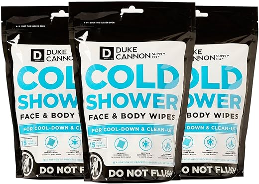 Duke Cannon Supply Co. - Toalhas Refrescantes Duke Cannon Cold Shower para o Rosto – 100g