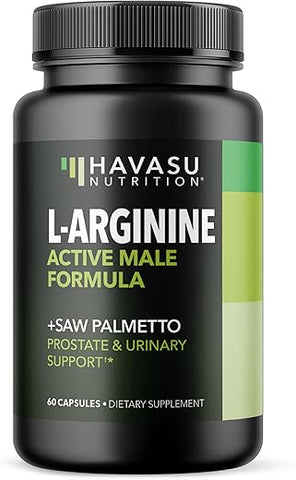 HAVASU NUTRITION - L-Arginina Saw Palmetto para Homens – Suplemento para Próstata – Óxido Nítrico (NO) – 60 cápsulas – Marca XYZ
