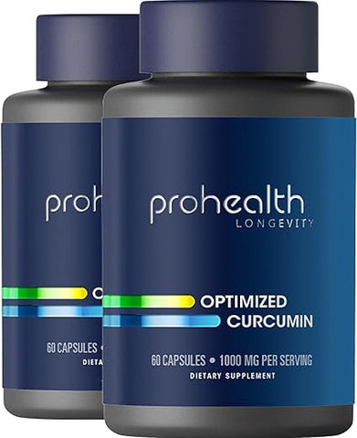 Curcumin Longvida Otimizado (60 Cápsulas, 1000 mg por Porção) (2 Pacotes) – 100% Natural e Potente - ProHealth
