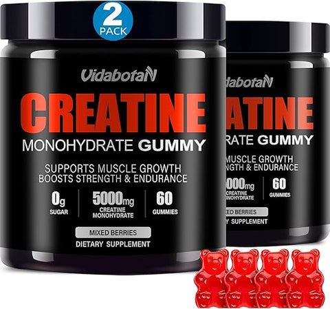vidabotan - Gomas de Creatina Monohidratada Sem Açúcar 5g para Homens – Marca: Gummies