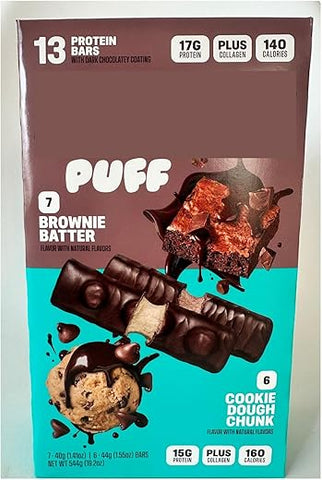 Generic - Puff Bar Colágeno Proteína Caixa Mista, Sabores Brownie e Massa de Cookie – Marca Puff Bar