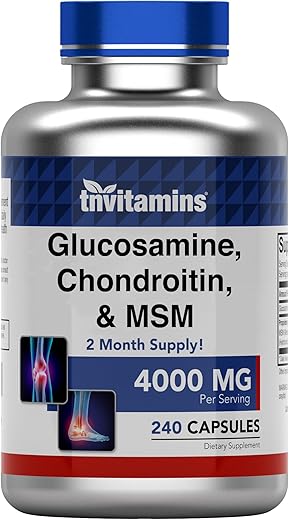 tnvitamins - Glucosamina e Condroitina – Fórmula Avançada para Saúde das Articulações – 60 Cápsulas