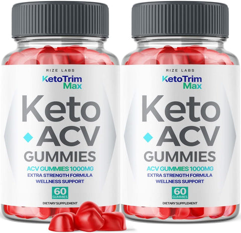 rize labs - (2 Pacotes) Gomas Keto Trim Max – Gomas Keto Trim Max ACV para Perda de Peso Avançada KetoTrim Max com Suplemento de Vinagre de Maçã Forte para Gordura Abdominal Gomitas Extra Potentes