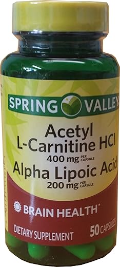 Acetyl L-Carnitine 800mg + Alpha Lipoic Acid 400mg, 50 Cápsulas | Compre Agora! - Spring Valley