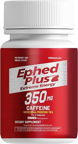 PEPTIME Energy - Ephed Plus Extreme Energy com Chá Mórmon, 350 mg de Cafeína e Vitaminas B6 e B12 – 100 Cápsulas