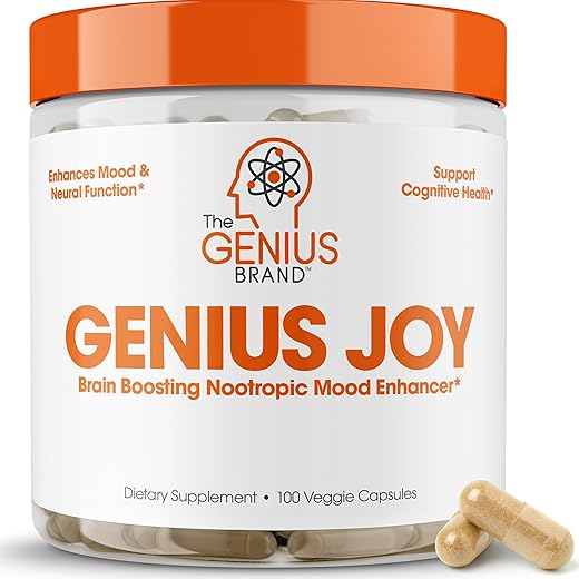 The Genius Brand - Genius Joy – Suplemento Nootrópico para Melhorar o Humor – Suporte à Saúde Cognitiva – Potencialize seu Bem-Estar