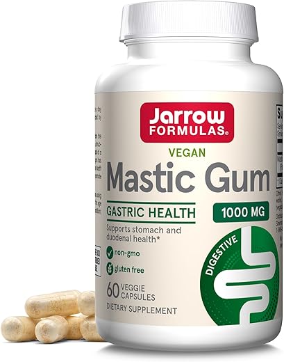 Mastic Gum 1000 mg – Suplemento Dietético para Suporte à Saúde Gastrointestinal – 60 Cápsulas Vegetais – 30 Dias de Fornecimento - Jarrow Formulas