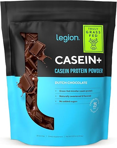 Casein Proteína em Pó (Chocolate Holandês) – Proteína Micelar de Caseína de Liberação Lenta – Não-OGM, Sem Glúten – 100% Natural - LEGION