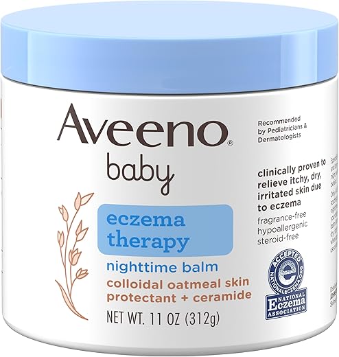 Bálsamo Hidratante Noturno para Eczema, Proteção Nutritiva para a Pele, Alivia - Aveeno Baby